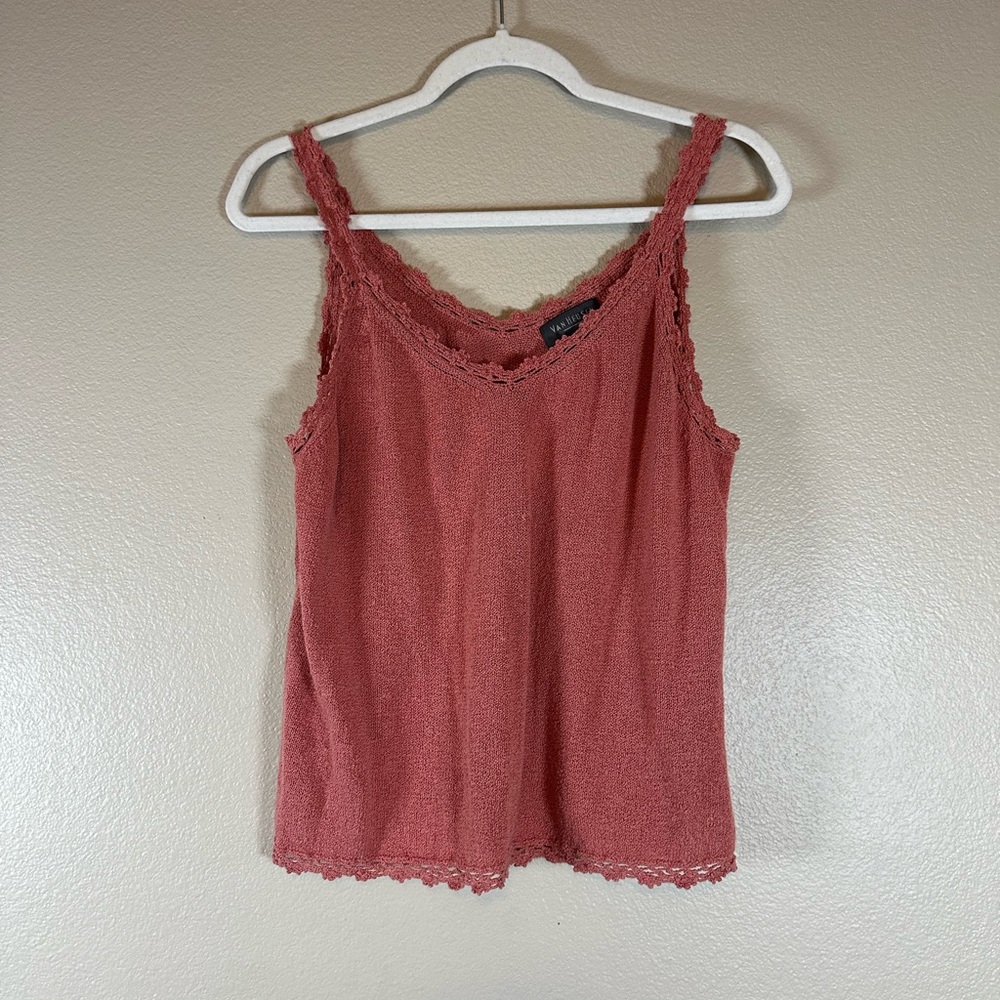 Van Heusen Crochet Lace Trim Camisole/Tank - Coral